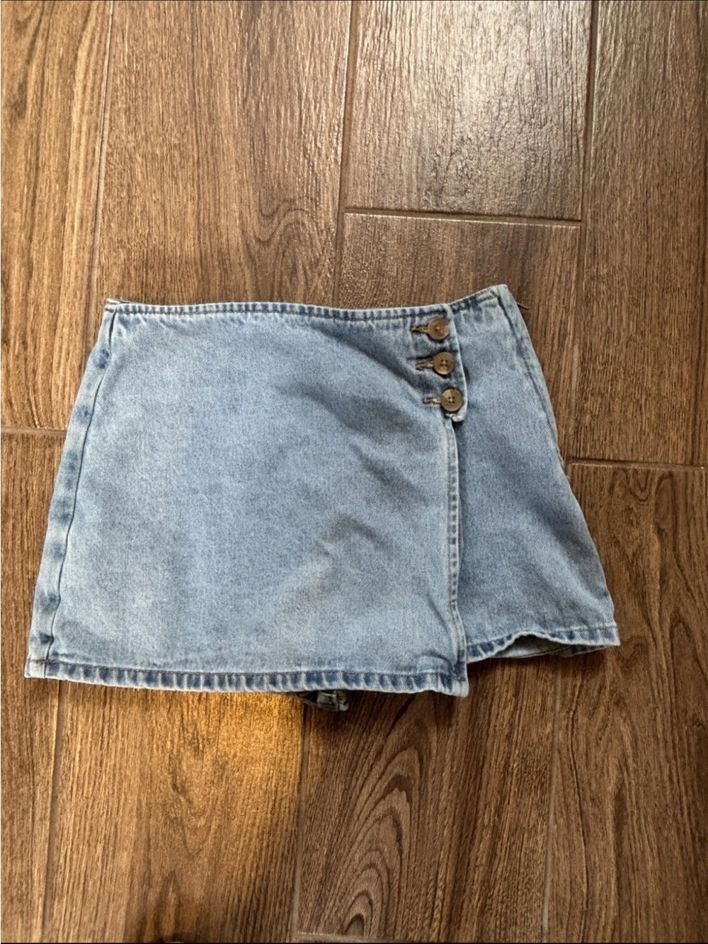 Forever 21 Denim Skort Small Light Wash Button Front Y2K
